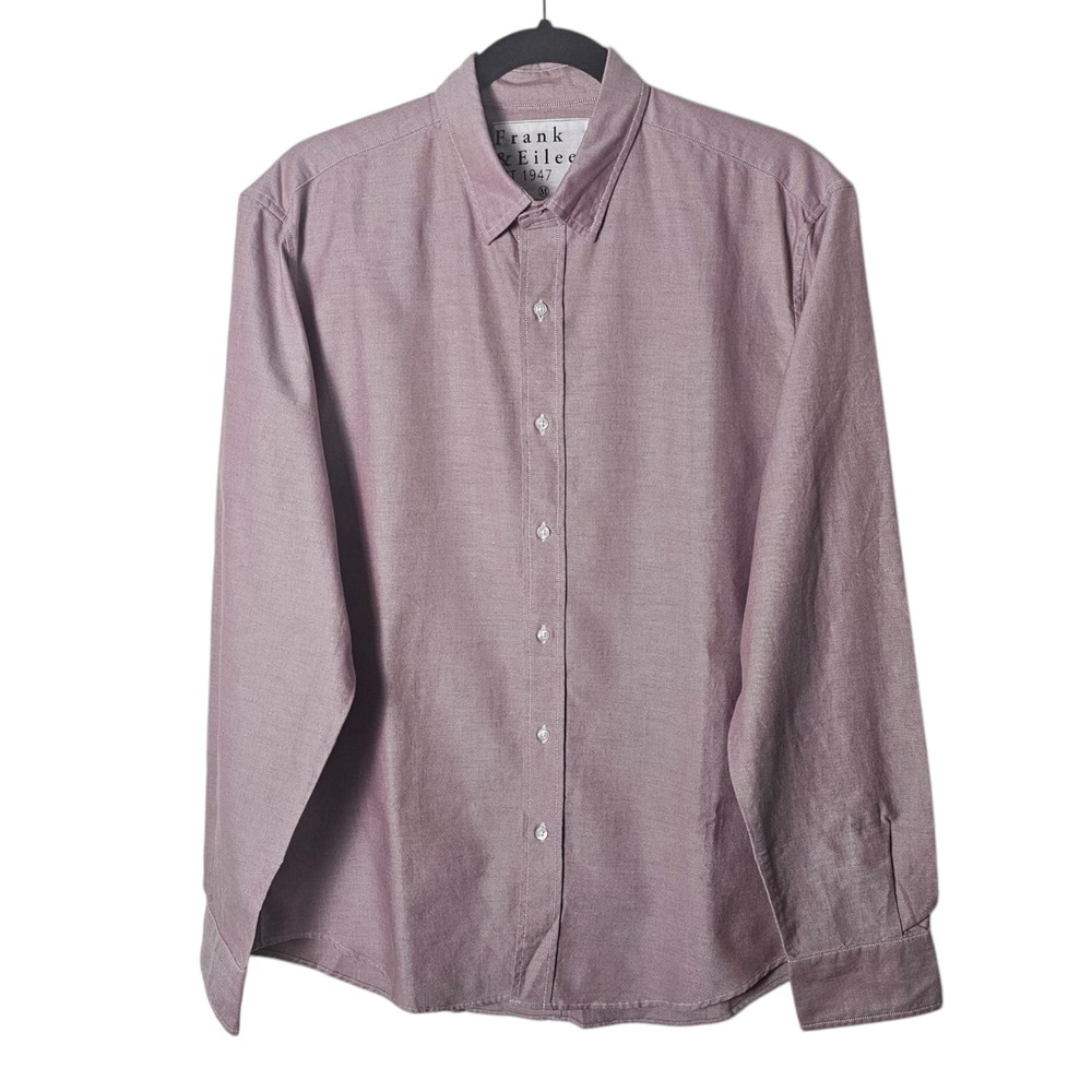 Frank & Eileen Finbar Men Medium Mauve Cotton Button Down Oxford Shirt Italy